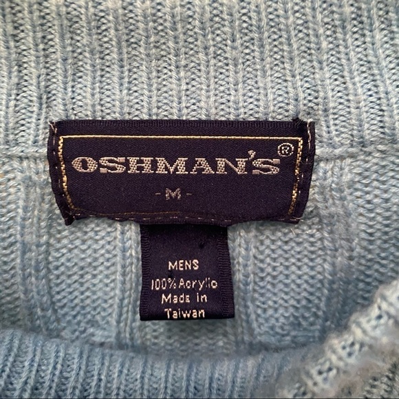 Vintage OSHMAN’S Blue Fair Isle Sweater Size Medium-Unisex - Picture 7 of 9
